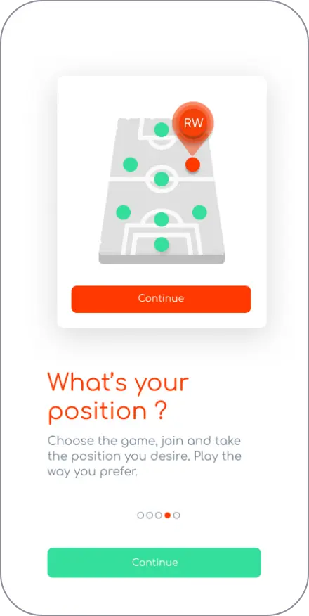Select your soccer position in Cascarita